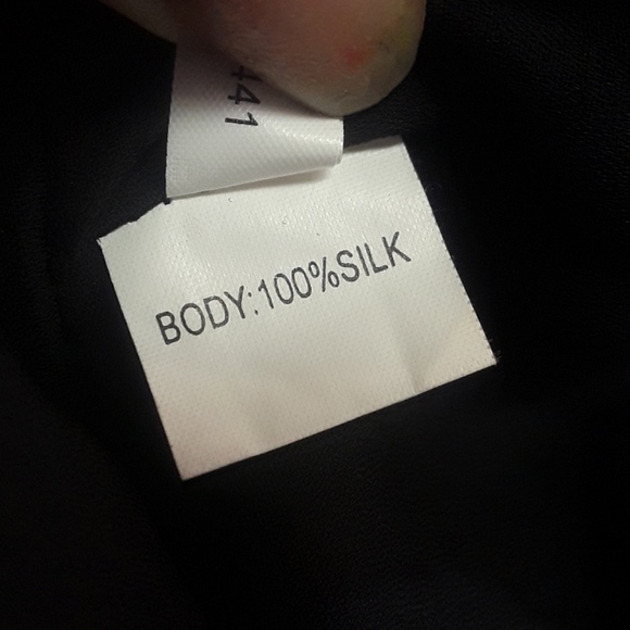 NWT KAY UNGER 100% silk black tiered dress size 12 - Picture 8 of 8